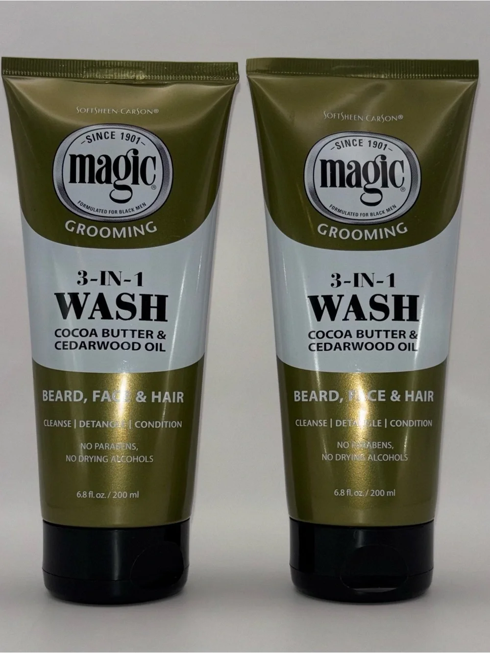 NEW Bundle of 2 Magic Grooming 3-in-1 Wash Beard Face Hair 6.8 oz